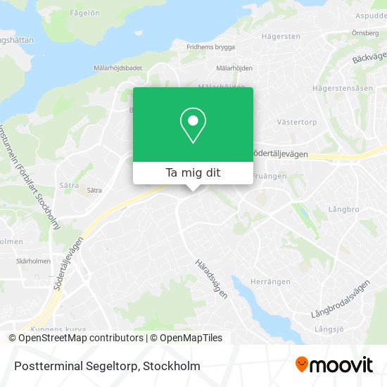 Postterminal Segeltorp karta