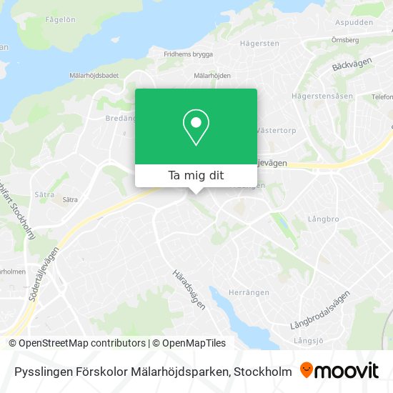 Pysslingen Förskolor Mälarhöjdsparken karta