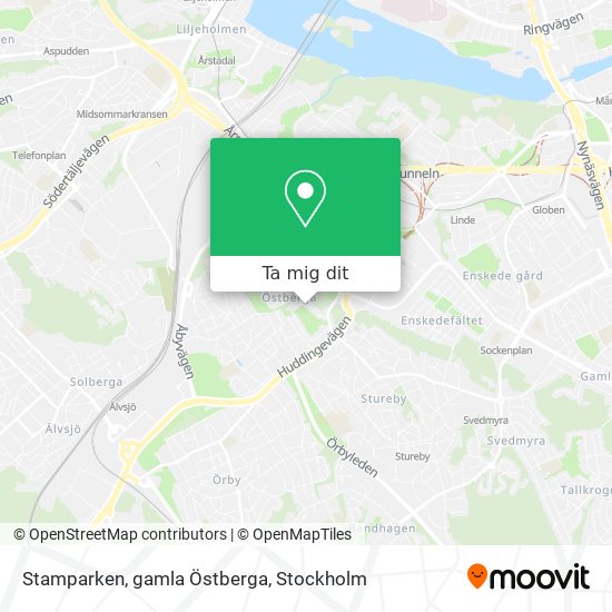 Stamparken, gamla Östberga karta