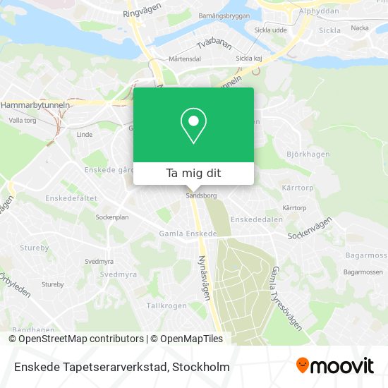 Enskede Tapetserarverkstad karta