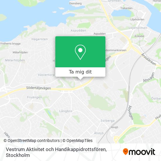 Vestrum Aktivitet och Handikappidrottsfören karta