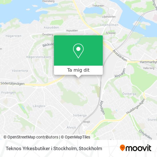 Teknos Yrkesbutiker i Stockholm karta