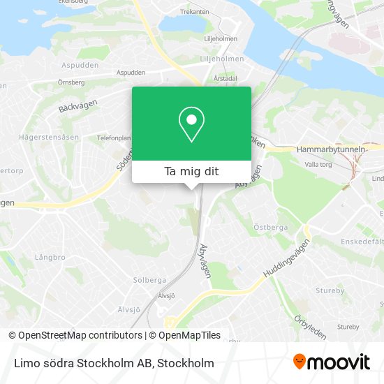 Limo södra Stockholm AB karta