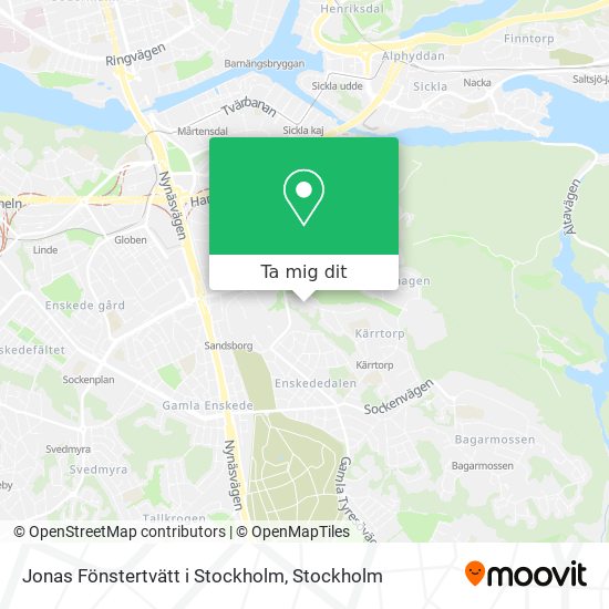 Jonas Fönstertvätt i Stockholm karta