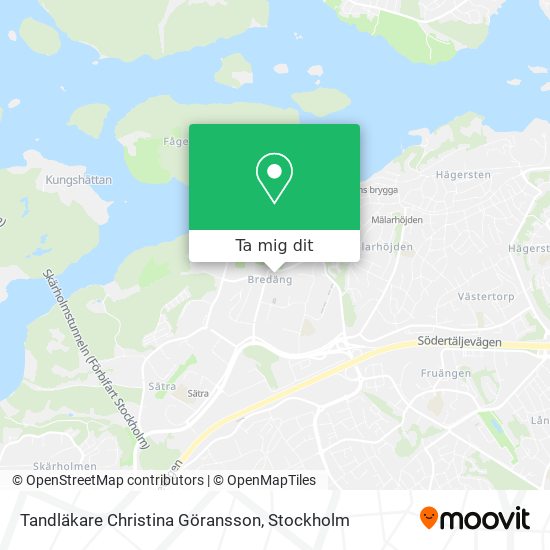 Tandläkare Christina Göransson karta