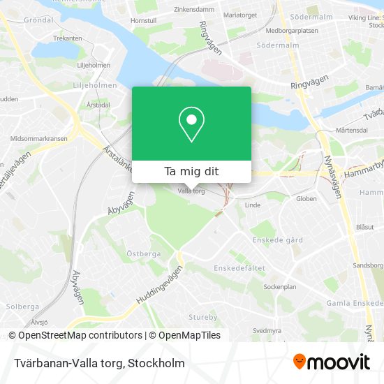 Tvärbanan-Valla torg karta