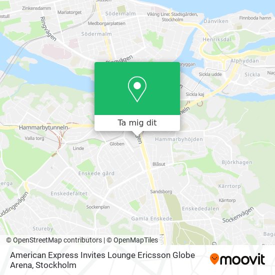 American Express Invites Lounge Ericsson Globe Arena karta