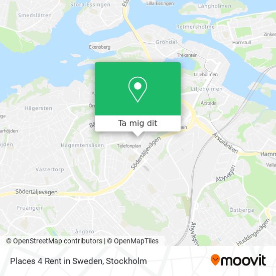 Places 4 Rent in Sweden karta