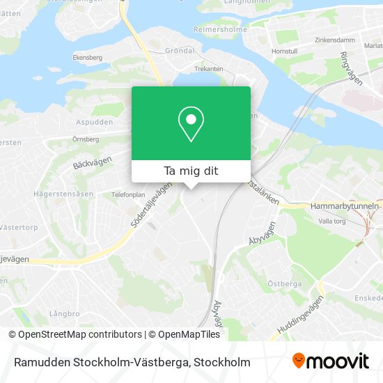 Ramudden Stockholm-Västberga karta