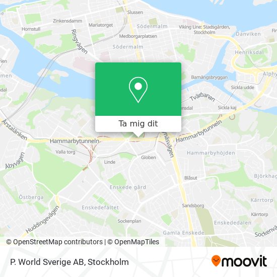 P. World Sverige AB karta