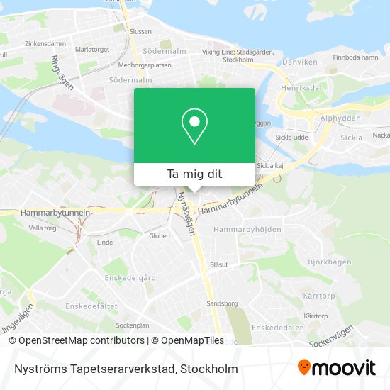 Nyströms Tapetserarverkstad karta