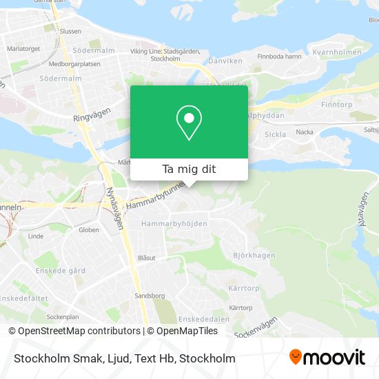 Stockholm Smak, Ljud, Text Hb karta