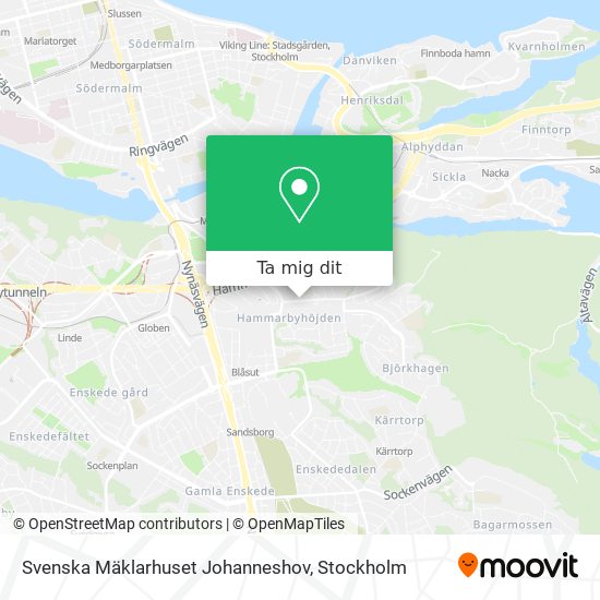 Svenska Mäklarhuset Johanneshov karta