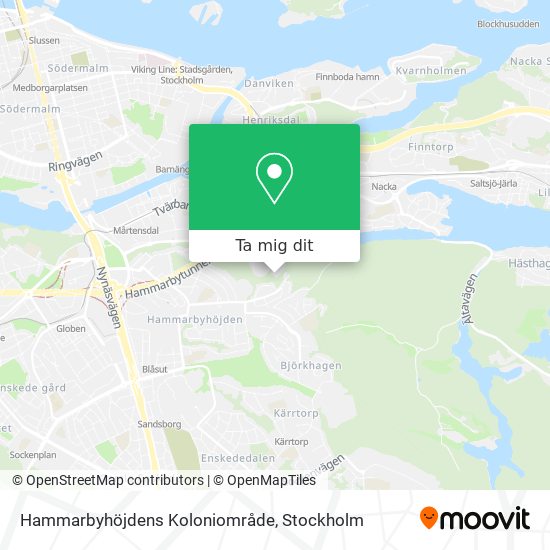 Hammarbyhöjdens Koloniområde karta