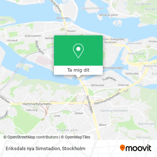 Eriksdals nya Simstadion karta