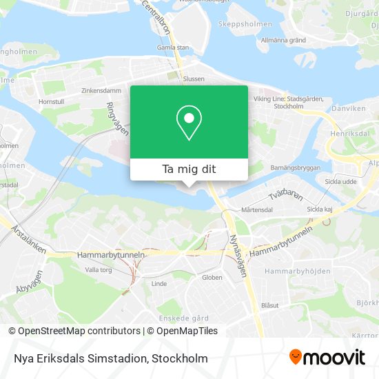 Nya Eriksdals Simstadion karta