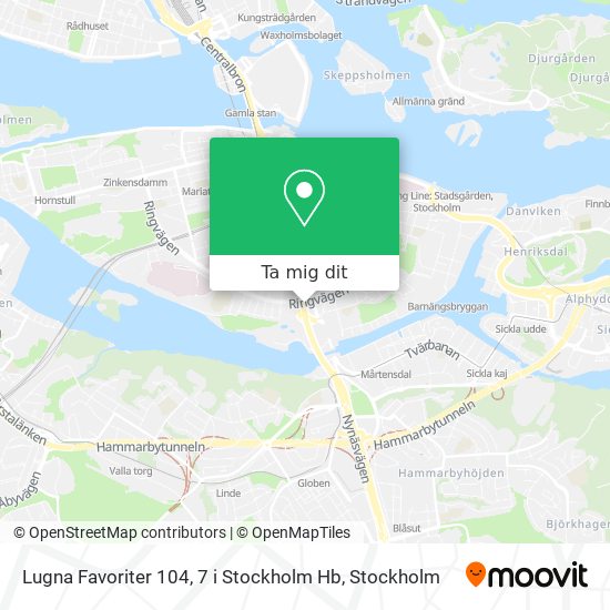 Lugna Favoriter 104, 7 i Stockholm Hb karta