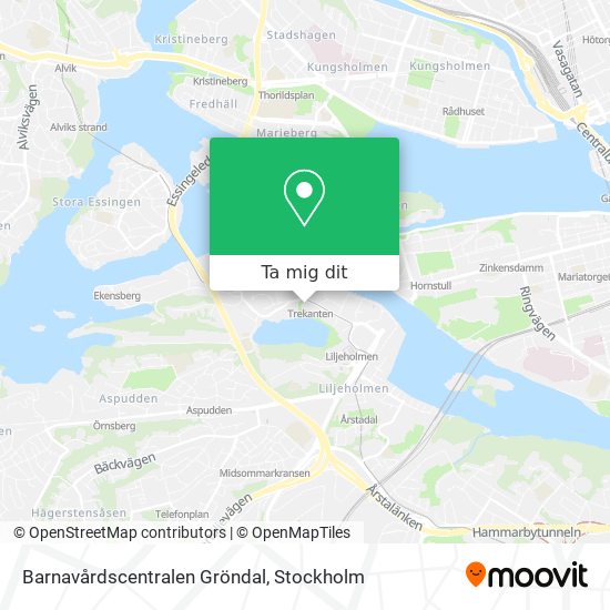 Barnavårdscentralen Gröndal karta