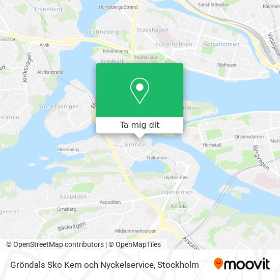 Gröndals Sko Kem och Nyckelservice karta