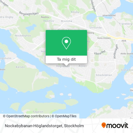 Nockebybanan-Höglandstorget karta