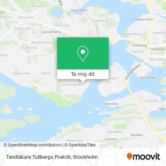 Tandläkare Tullbergs Praktik karta