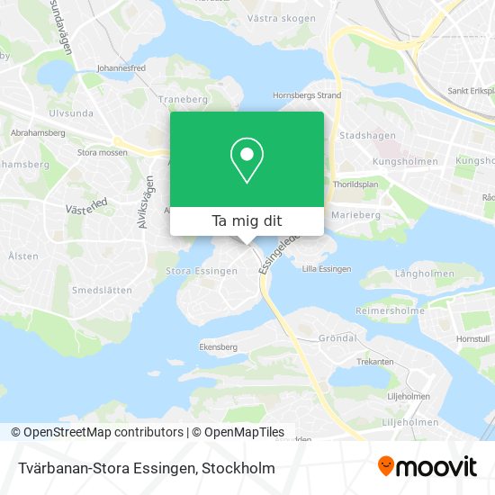 Tvärbanan-Stora Essingen karta