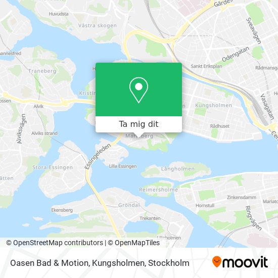 Oasen Bad & Motion, Kungsholmen karta