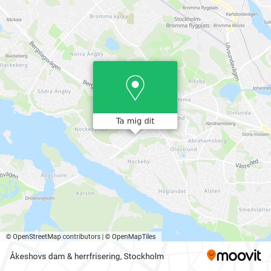 Åkeshovs dam & herrfrisering karta