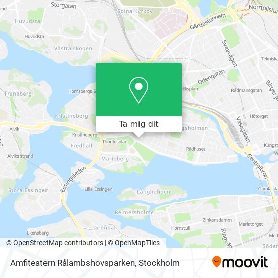 Amfiteatern Rålambshovsparken karta