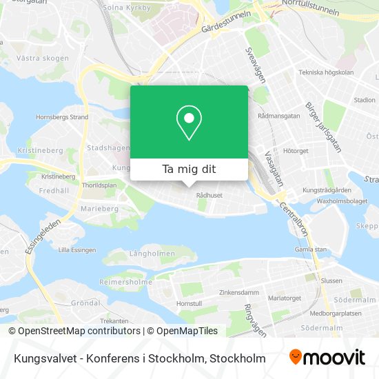 Kungsvalvet - Konferens i Stockholm karta