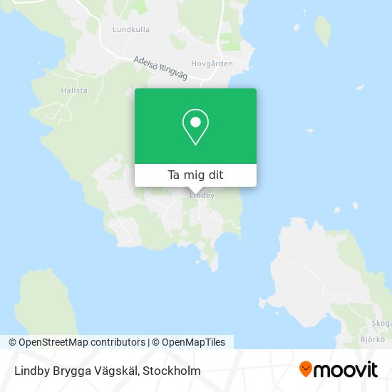 Lindby Brygga Vägskäl karta