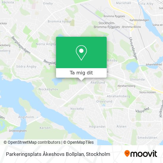 Parkeringsplats Åkeshovs Bollplan karta