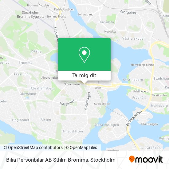 Bilia Personbilar AB Sthlm Bromma karta