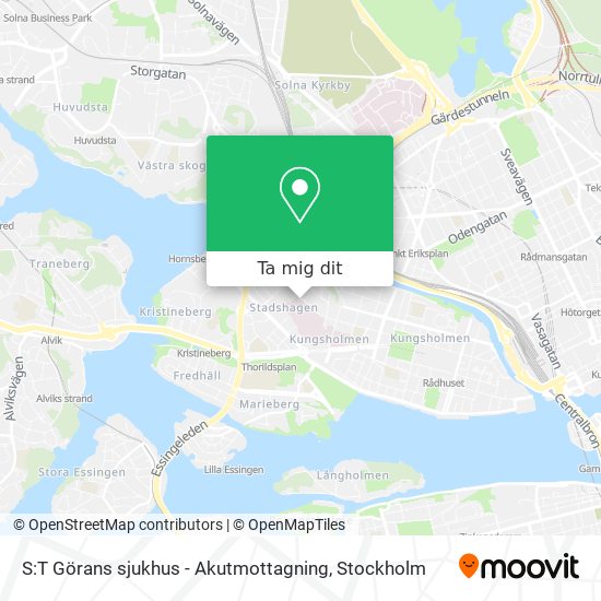 S:T Görans sjukhus - Akutmottagning karta