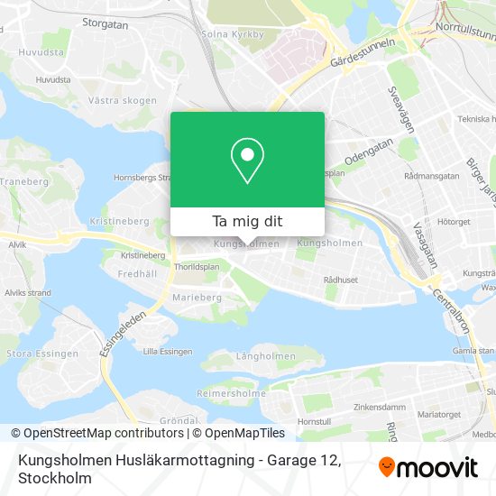 Kungsholmen Husläkarmottagning - Garage 12 karta