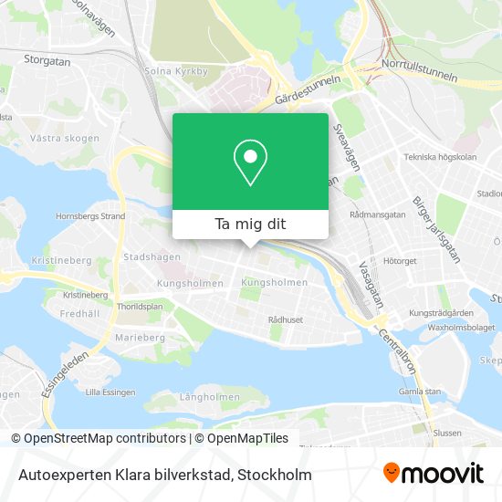 Autoexperten Klara bilverkstad karta