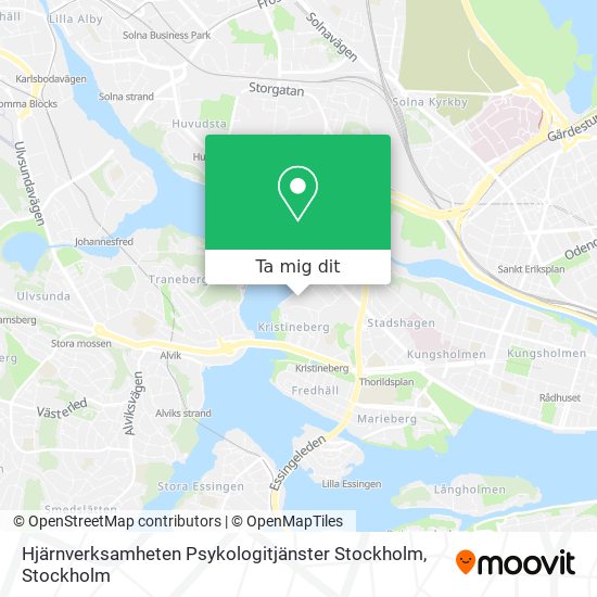 Hjärnverksamheten Psykologitjänster Stockholm karta