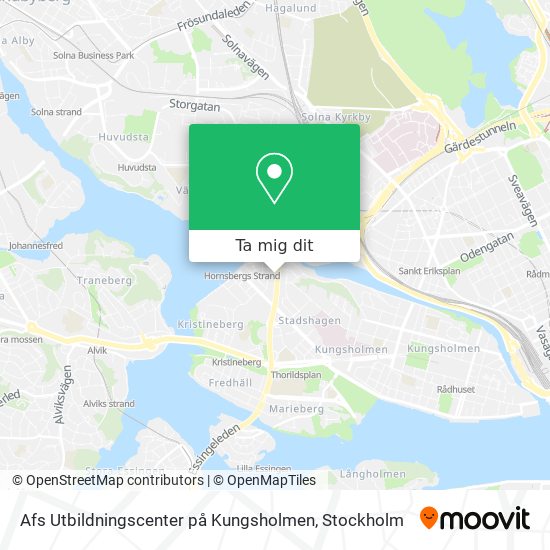 Afs Utbildningscenter på Kungsholmen karta
