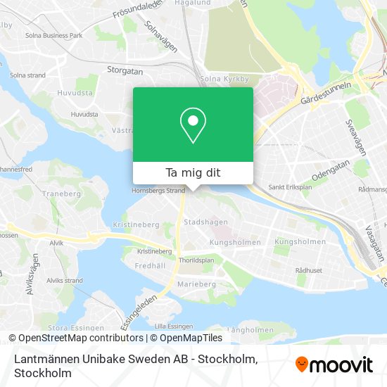 Lantmännen Unibake Sweden AB - Stockholm karta