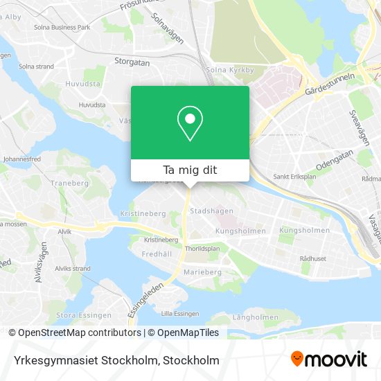 Yrkesgymnasiet Stockholm karta