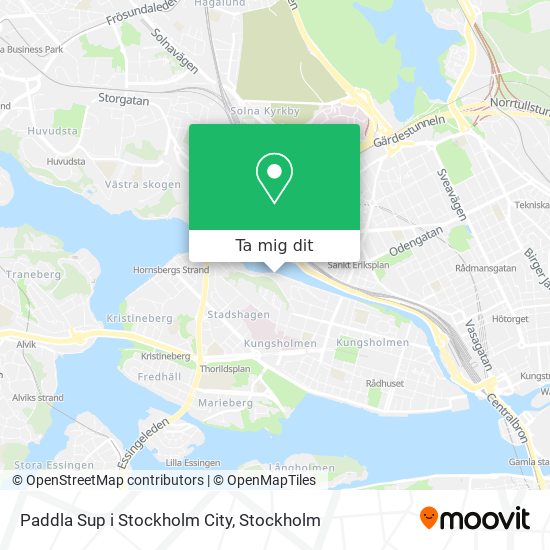 Paddla Sup i Stockholm City karta