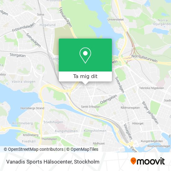 Vanadis Sports Hälsocenter karta