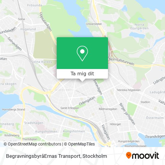 BegravningsbyråErnas Transport karta