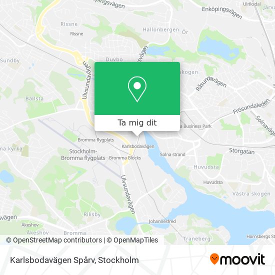 Karlsbodavägen Spårv karta