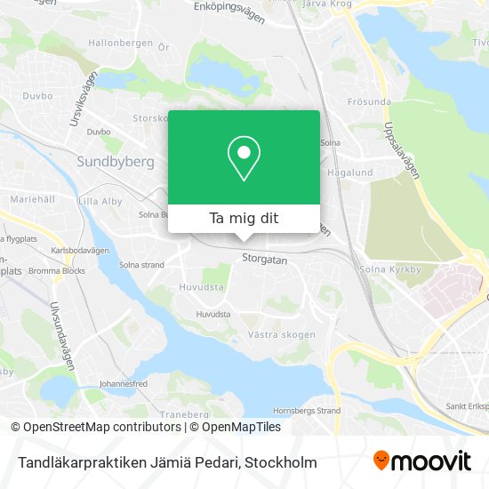 Tandläkarpraktiken Jämiä Pedari karta