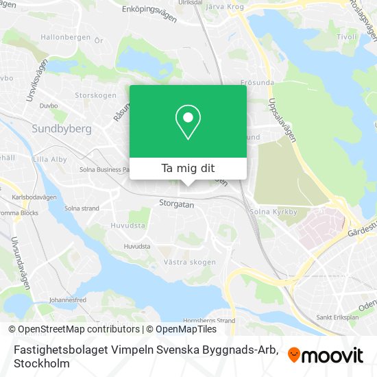 Fastighetsbolaget Vimpeln Svenska Byggnads-Arb karta