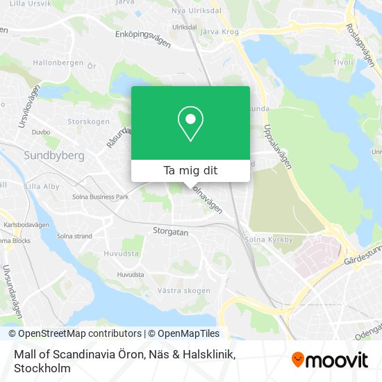 Mall of Scandinavia Öron, Näs & Halsklinik karta