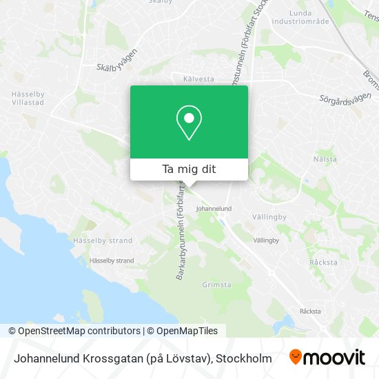Johannelund Krossgatan (på Lövstav) karta