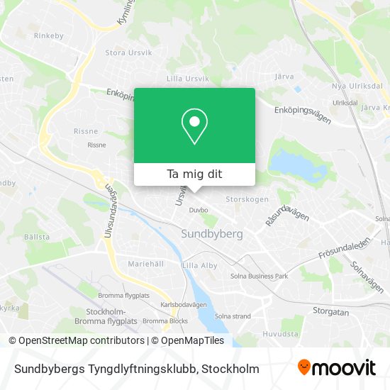 Sundbybergs Tyngdlyftningsklubb karta