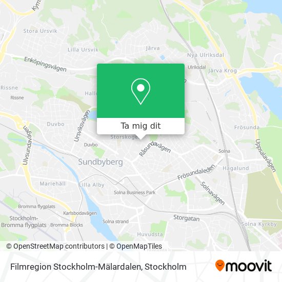 Filmregion Stockholm-Mälardalen karta